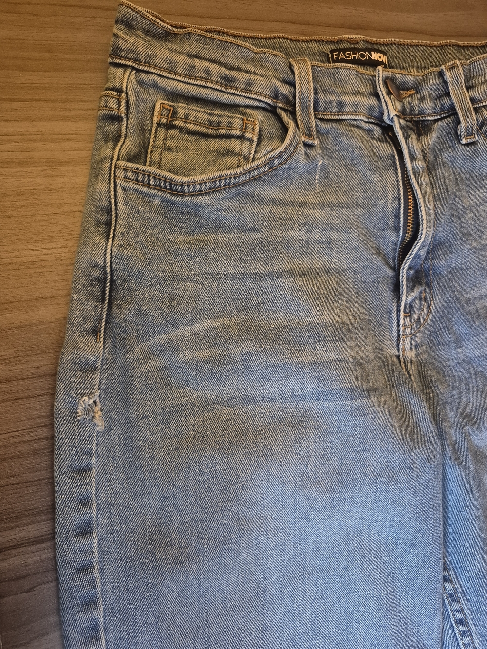 Fashion Nova Light Blue Boyfriend Jeans - Picture 6 of 14